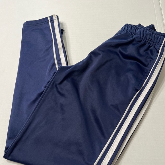 MIK Small Joggers Track Pants Blue 3 White Lines Elastic Waist, 3 - Picture 8 of 9